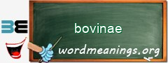 WordMeaning blackboard for bovinae